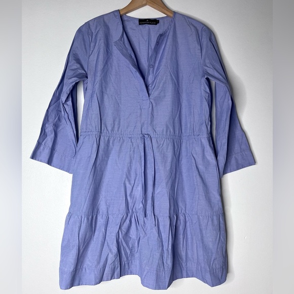 Tuckernuck Pomander Place Chambray Lucy Tie Waist Mini Dress - Picture 4 of 16